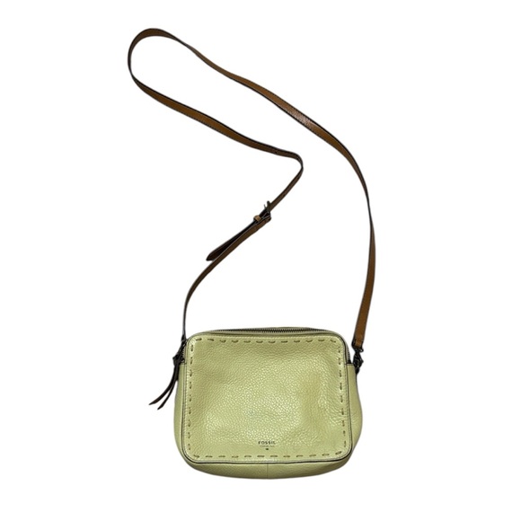 Fossil Handbags - Fossil 1954 Yellow, brown Crossbody Bag, leather, vintage, Y2K, 90s